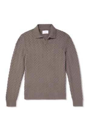 Mr P. Wool and Cashmere-Blend Jacquard Polo Shirt