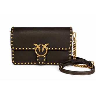 Pinko Pinko, Tassen, Dames, Bruin, ONE Size, Leer, Love One Foldover Bag