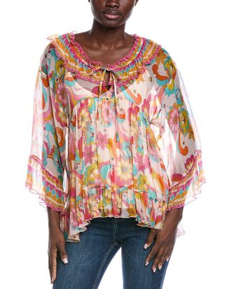 Johnny Was Prismatic Dream Silk Blouse