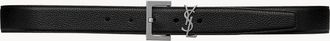 Saint Laurent Mens Belt Black Calfskin Leather Accessories