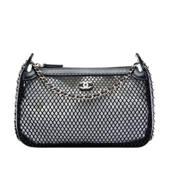 Chanel Pre-owned Vintage Mesh Shoulder Bag - Dames - Pre-owned - Zwart - Maat: ONE Size Leer