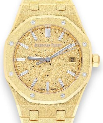 Audemars Piguet Royal Oak Crystal Sand Gold-tone Dial Automatic Ladies Watch 77450BA.GG.1361BA.01