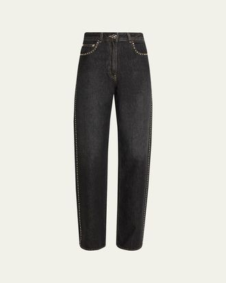 Versace Jeans Couture Embellished Straight-Leg Jeans