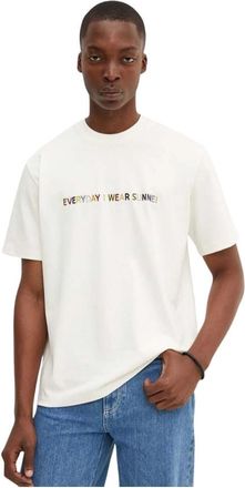 Sunnei T-shirt met geborduurd logo - Heren - T-shirts - Beige - XS - Katoen - Tops
