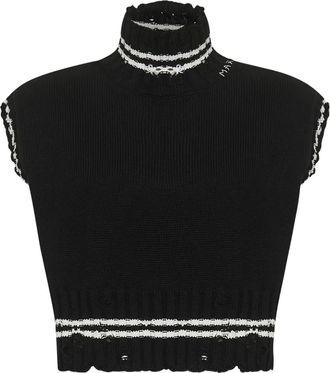 Marni T-shirt smanicata a collo alto - Blu