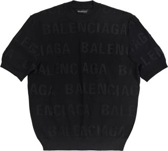 Balenciaga Zwarte Sweater m/c - Dames - Ronde hals truien - Zwart - S - Truien & Vesten