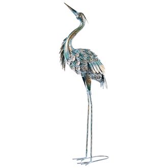 Beliani Escultura De P&aacute;jaro De Hierro Hecha A Mano Adorno Animal De Pie Multicolor Basilan