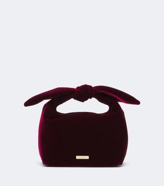 Aquazzura Bow Tie Mini velvet top-handle bag