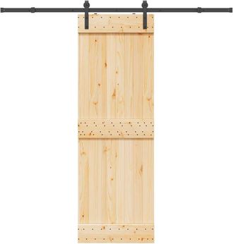 vidaXL Puerta Corredera Con Herrajes Madera Maciza De Pino 70x210 Cm Vidaxl