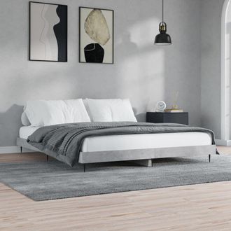 Berkfield Home Bed Frame Concrete Grey 120x200 cm Engineered Wood | Size: Small Double