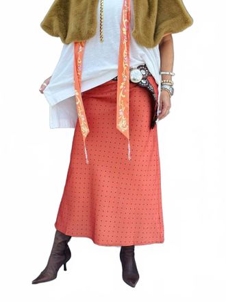 Glam Lolly Polka Dot Skirt In Burnt Orange