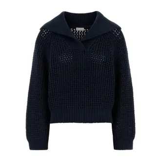 Brunello Cucinelli Brunello Cucinelli, Round-neck Knitwear, female, Blue, Size: S Sweater
