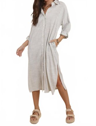 Sadie & Sage Mojave Duster Shirt Dress In Ivory/black