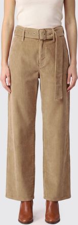 Darkpark Pantaloni straight a vita alta in velluto a coste con cintura regolabile