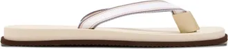 Brunello Cucinelli striped thong sandals - men - Fabric/Fabric/Rubber - 43 - Neutrals