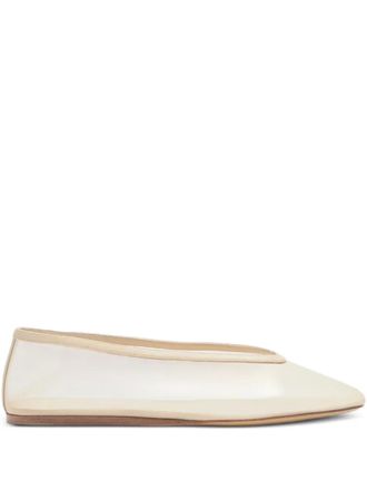 Le Monde Beryl Luna mesh almond-toe ballet flats - Neutrals