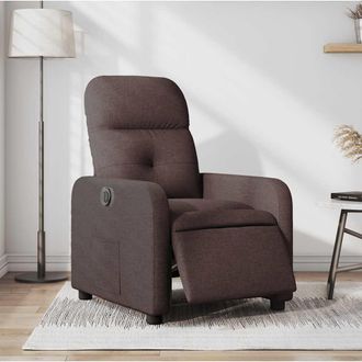 vidaXL Vidaxl - Sill&oacute;n Reclinable El&eacute;ctrico Tela Marr&oacute;n Oscuro