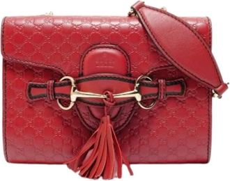 Gucci Pre-owned Cross Body Bags, female, Red, Size: ONE SIZE Pre-owned MicroGuccissima Shoulder Bag