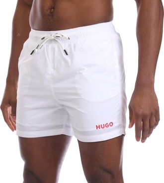 HUGO BOSS Heren Hugo Haiti Contrast Logo Zwemshort in Naturel