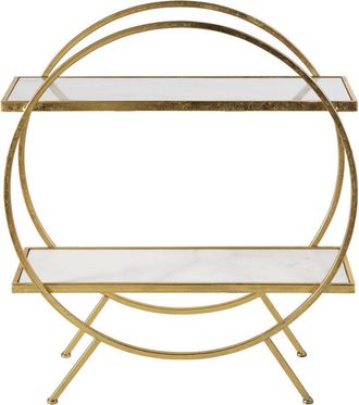 Maisons du monde Estantería de metal dorado y mármol blanco