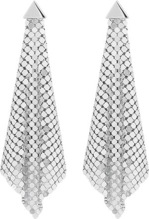 Paco Rabanne Accessoires, Dames, Grijs, ONE Size, Kettingmail Oorbellen voor Glamoureuze Outfits