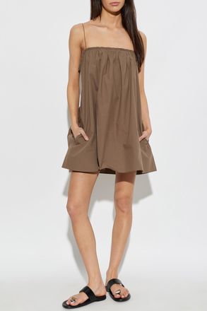 Matteau Short Off-the-shoulder Dress, Womens, Brown