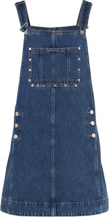 7 For All Mankind Kleedjes, Dames, Blauw, M, Denim, Denim Jurk met Voorzak