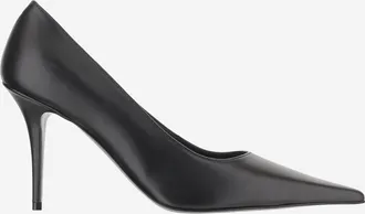 Amina Muaddi Womens Barbara Pump Nappa Leather Pumps Black