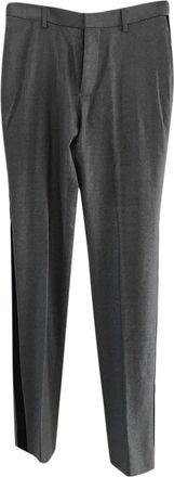 Balenciaga Grey wool Trousers with Side Stripe Size M