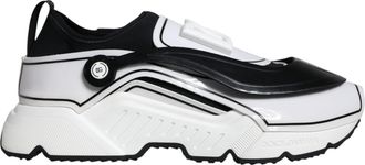 Dolce & Gabbana Witte Zwarte Logo Plaque Daymaster Sneakers Schoenen
