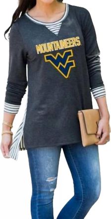Gameday Couture West Virginia University Tunic In Charcoal
