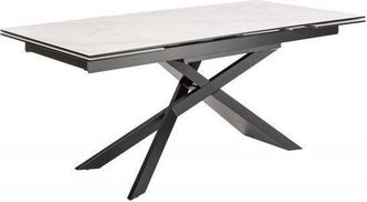 Global Interiors Ausziehbarer Designer-Esstisch Elefantis aus Keramik 180-220-260 x 90 cm - helle Marmor-Optik