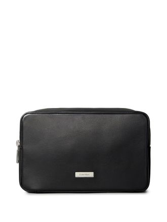 Calvin Klein logo-plaque wash bag - Black