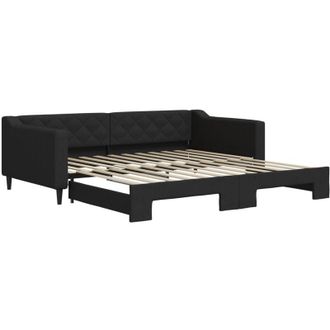 vidaXL Sof&aacute; Cama Nido Tela Negro 100x200 Cm Vidaxl