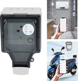 Infinite Enchufe Exterior Inteligente Wi-fi (ip66) Con Carcasa Impermeable Y Mando A Distancia Para Jard&iacute;n Y Patio, Conexi&oacute;n Estadounidense 110-250 V, 16 A, Ma