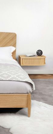 Woodman Nachttisch »Farsta« in 3 Farben, mit Tambourschiebetüren, mit Eichenholz furniert, FSC