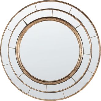 Beliani Beliani - Espejo De Pared Dorado 40 Cm Material Sint&eacute;tico Sala De Estar Moderno Belchite
