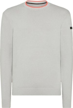Roberto Ricci Design Slim Fit Katoenen Jersey - Heren - Ronde hals truien - Grijs - M - Katoen - Truien & Vesten