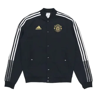 adidas Mufc Cny Bomber Series Soccer/Football Sports Printing aviator Jacket Black GU6960