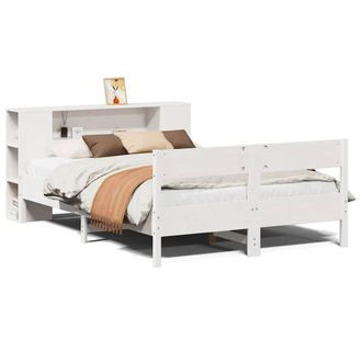 Berkfield Home Bookcase Bed without Mattress White 160x200cm Solid Wood Pine | Size: 160x200 cm