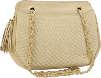 Bally Vintage Chain Quilted Leather Leather Shoulder Bag Bag (Pre-Owned)