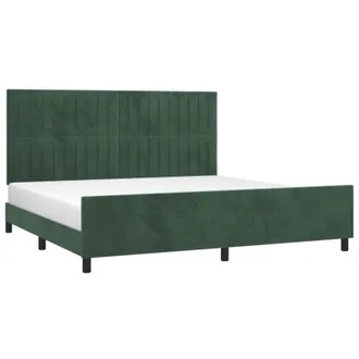 vidaXL Vidaxl - Estructura Cama Sin Colch&oacute;n Terciopelo Verde Oscuro 200x200 Cm