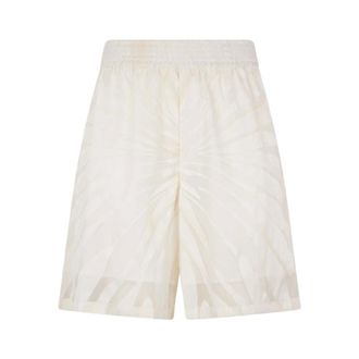 Roberto Cavalli Bermuda Shorts With Ray Devor&eacute; Print - male - Roberto Cavalli - Casual Shorts - White - XL - Shorts