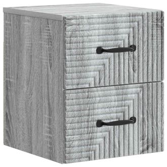vidaXL Mesita De Noche De Pared Gris Sonoma 34,5 X 33 X 40 Cm Vidaxl