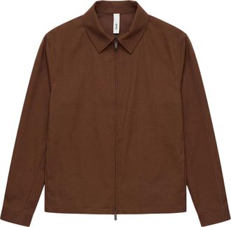 Hev&ograve; Lightweight Wool Blend Verdemare Jacket with Hidden Zip Closure