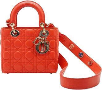 Dior Orange Leather My Lady Dior Handbag (Authentic Pre-Loved)