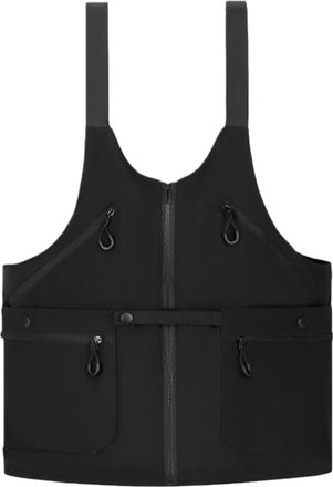 Generic Outdoor 2-in-1 Multifunctional Vest Bag, Men Women Utility Work Vest Backpack Multiple Pockets Lightweight Crossbody Travel Bag (Black,Weighing 110-20