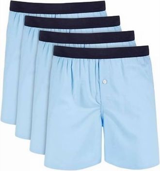 Club Room Mens Woven Boxers In Skysail Blue