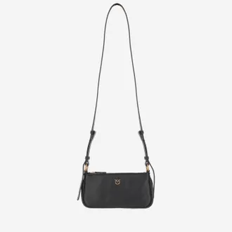 Pinko Pinko Mini Half Moon Baguette Ledertasche mit Logo
