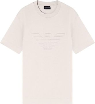 Emporio Armani Beige Logo Crew Neck T-Shirt